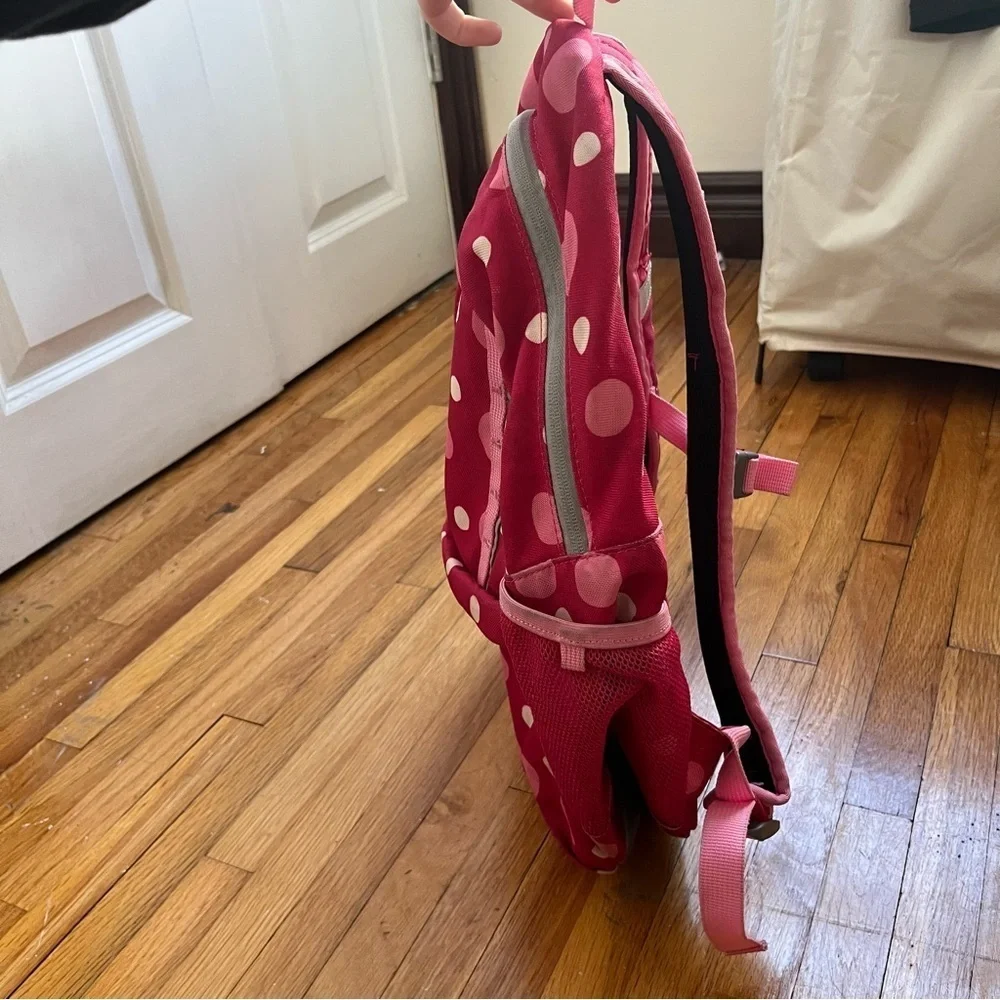 Lands’ End Classmate Girls Pink Polka Dot Initial “CW” Backpack